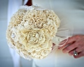 Lace Fabric Bouquet - Heirloom Wedding Bouquet, Fabric Flower Bouquet, Alternative Bouquet