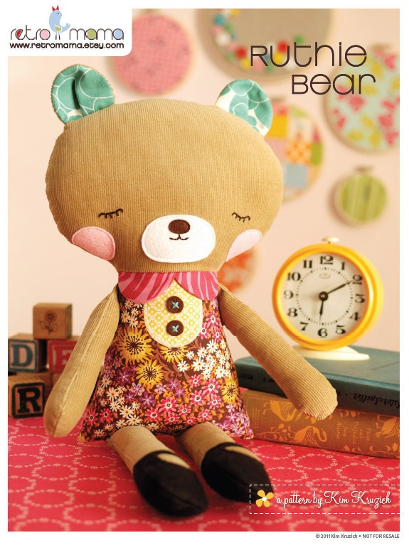 Ruthie Bear Doll PDF Sewing Pattern Instant Download
