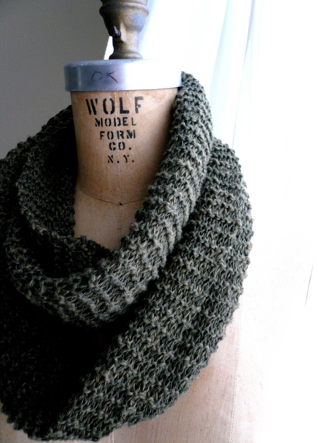 INFINITY scarf knit cowl cotton & linen