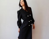 vintage OFFICE dress /  1980s double breasted SECRETARY dress