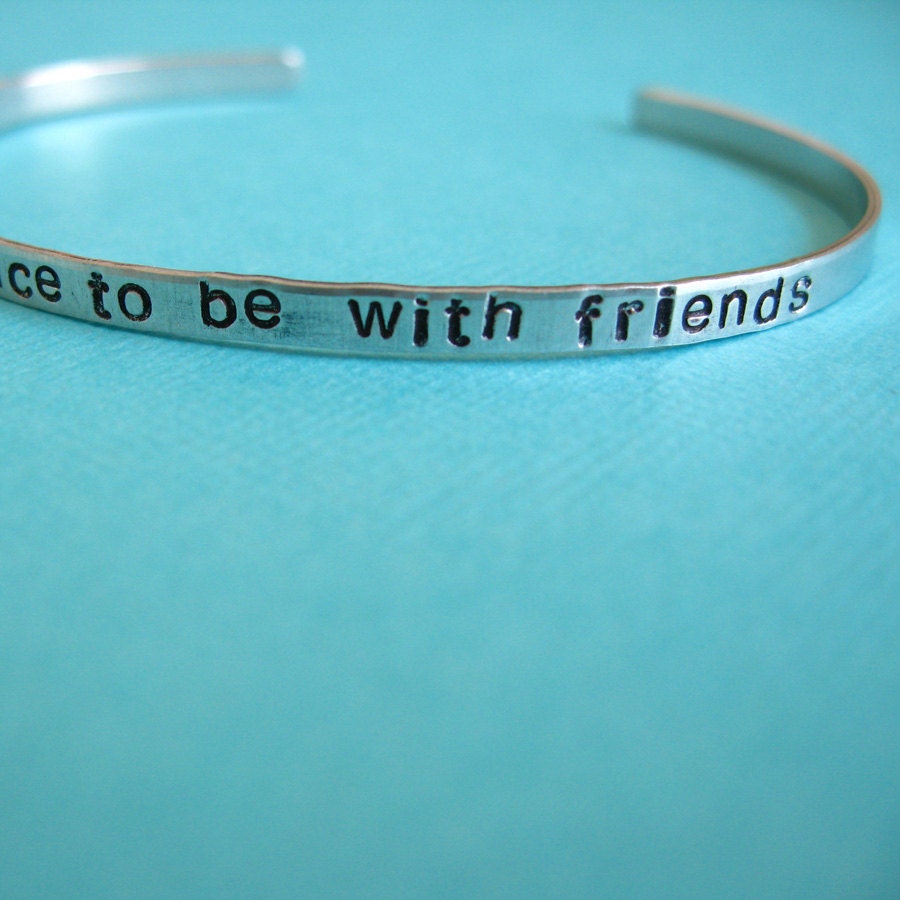 Custom Cuff Bracelet -Aluminum skinny -custom stamped