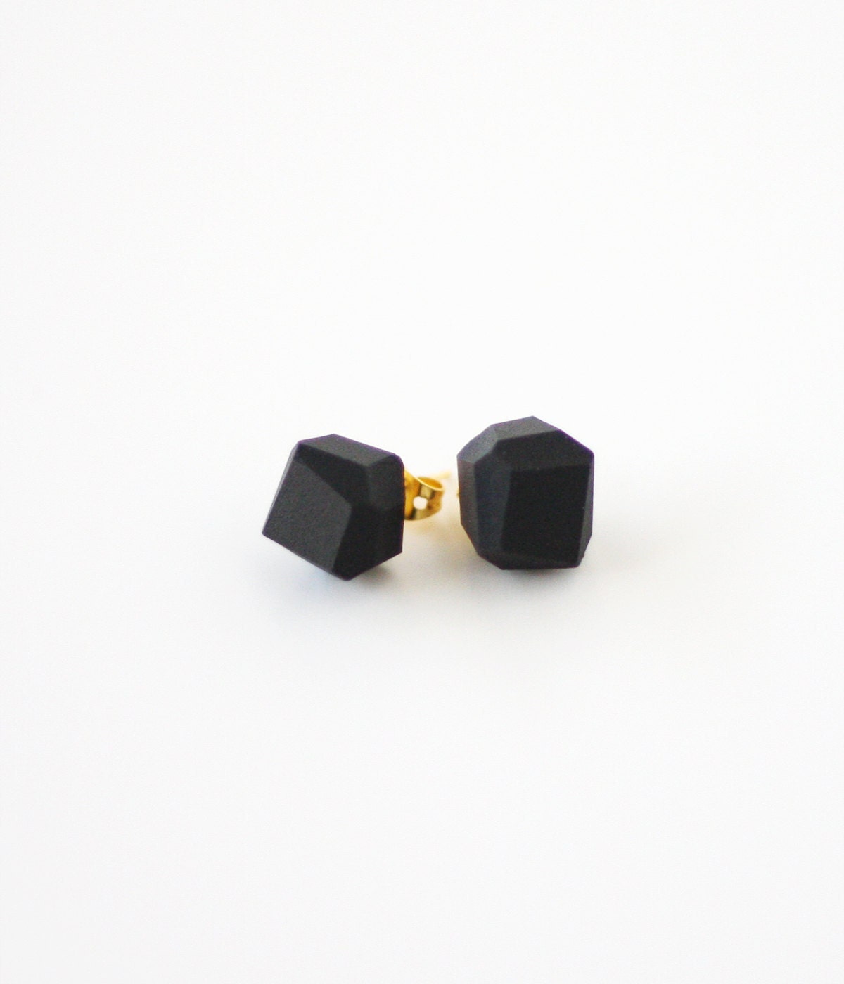 black geo earrings