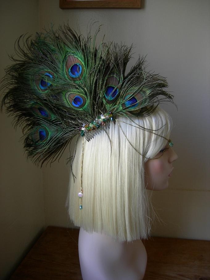 Dancing Girl Peacock and Crystal Headdress -To order-
