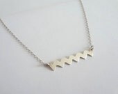 Chevron necklace Zig zag necklace Ric rac necklace Silver necklace silver jewelry 