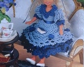 Teatime Party Dress Crochet Pattern for 7 1/2 inch Fashion Dolls like Kelly, Kish Riley, Ginny and others