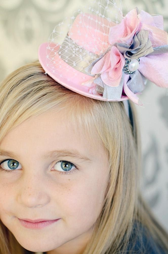 Girls headbands-mini top hats-Alice in wonderland-mad hatter-tea party hats-tea party favors