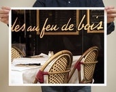 Paris Photography - Cafe Typography, 16x20 French Art Prints, Wall Decor