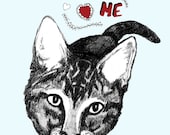 Kiss Me Kitty Valentine Blue