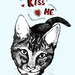 Kiss Me Kitty Valentine Blue
