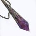 Amethyst Prism in Bronze Filigree Pendant - Purple Crystal Jewelry - Crystal Necklace