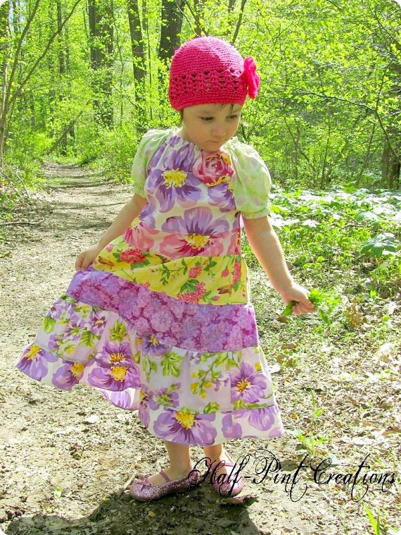 Bitty Pieces Maxi Peasant Dress Available in Sizes 0-12 m  12-18m 2T 3T 4T 5T 6X