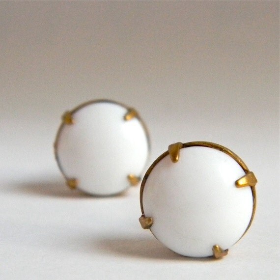White Elephant Earrings