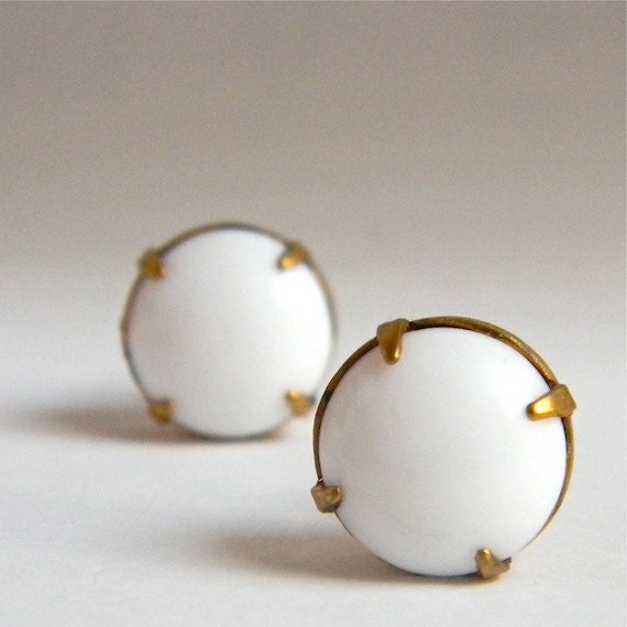 White Elephant Earrings