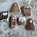 Brown Beach Pottery Collection of Six - Three Kuan Yin, Two Owls and one Jizo