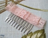 Pink Lace Bow Hair Comb