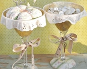 On Sale - Altered Martini Glass Sewing Set - As Seen in Somerset Life Magazine