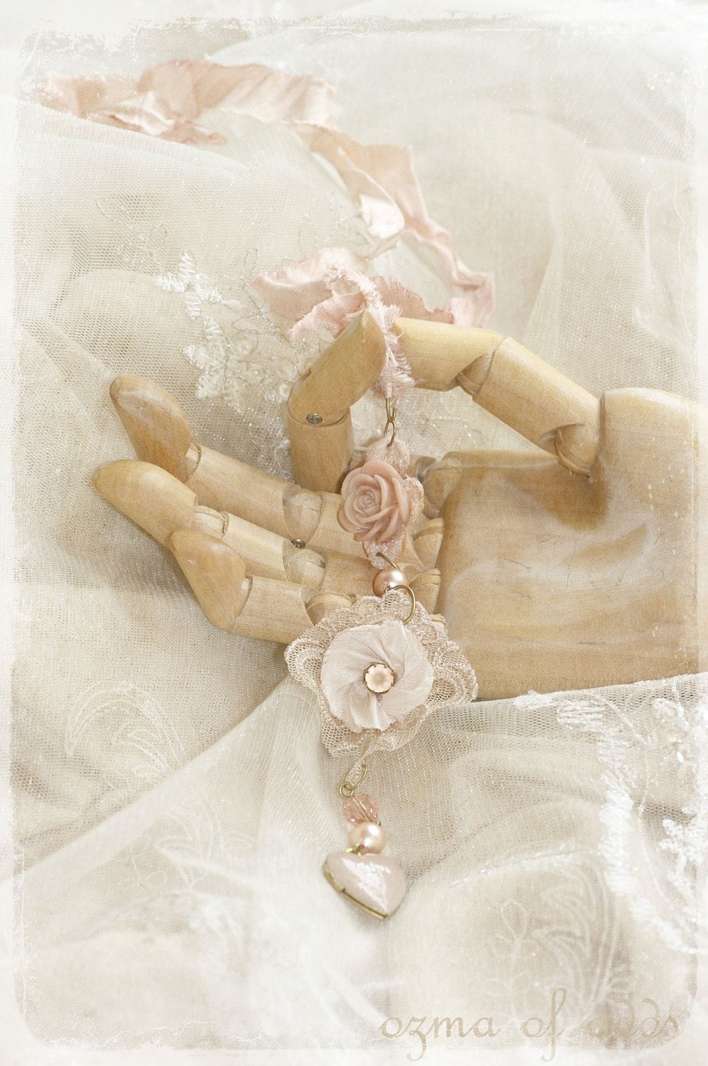 blessed one - bloom dyed pink silk prayer ribbon