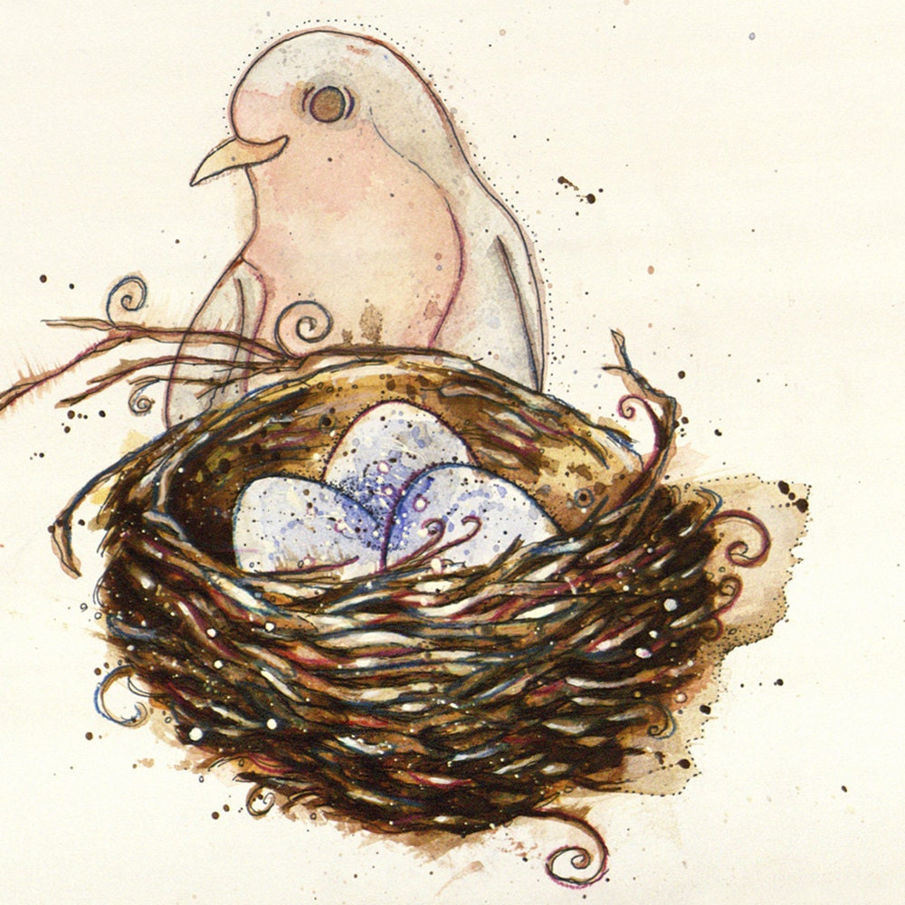 Robin Greeting Card // Blank Illustrated Animal Friendship Birthday Anniversary Mothers Day Gift Card 4" x 6"