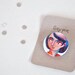 Blue Girl pin illustrated button brooch