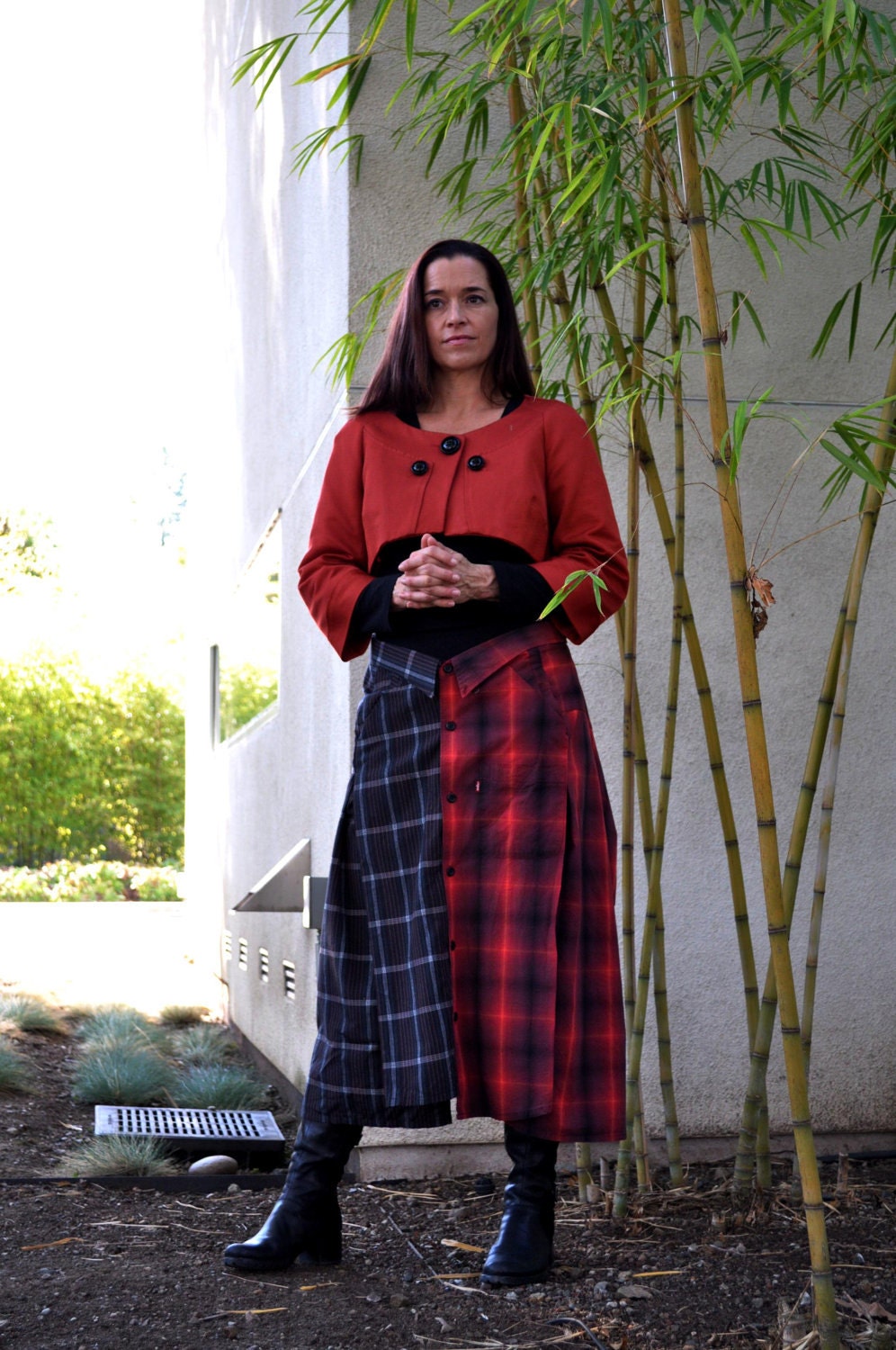 Custom Upcycled Two-Piece Suit Dress Ensemble