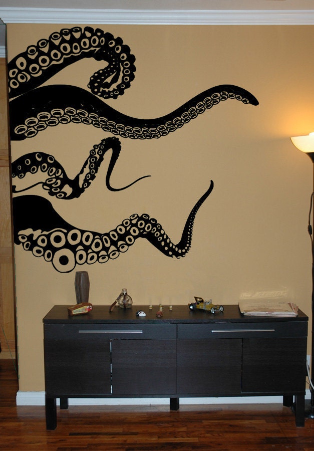 Large Kraken Octopus Tentacles Vinyl Wall Decal-Choose Any Color