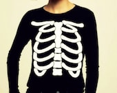 Skeleton Women Long Sleeve TShirt - Made to Order XS - XXL
