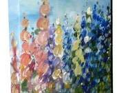 Botanical Garden Oil Painting Flower Landscape Original Nature Art by Laurie Rohner