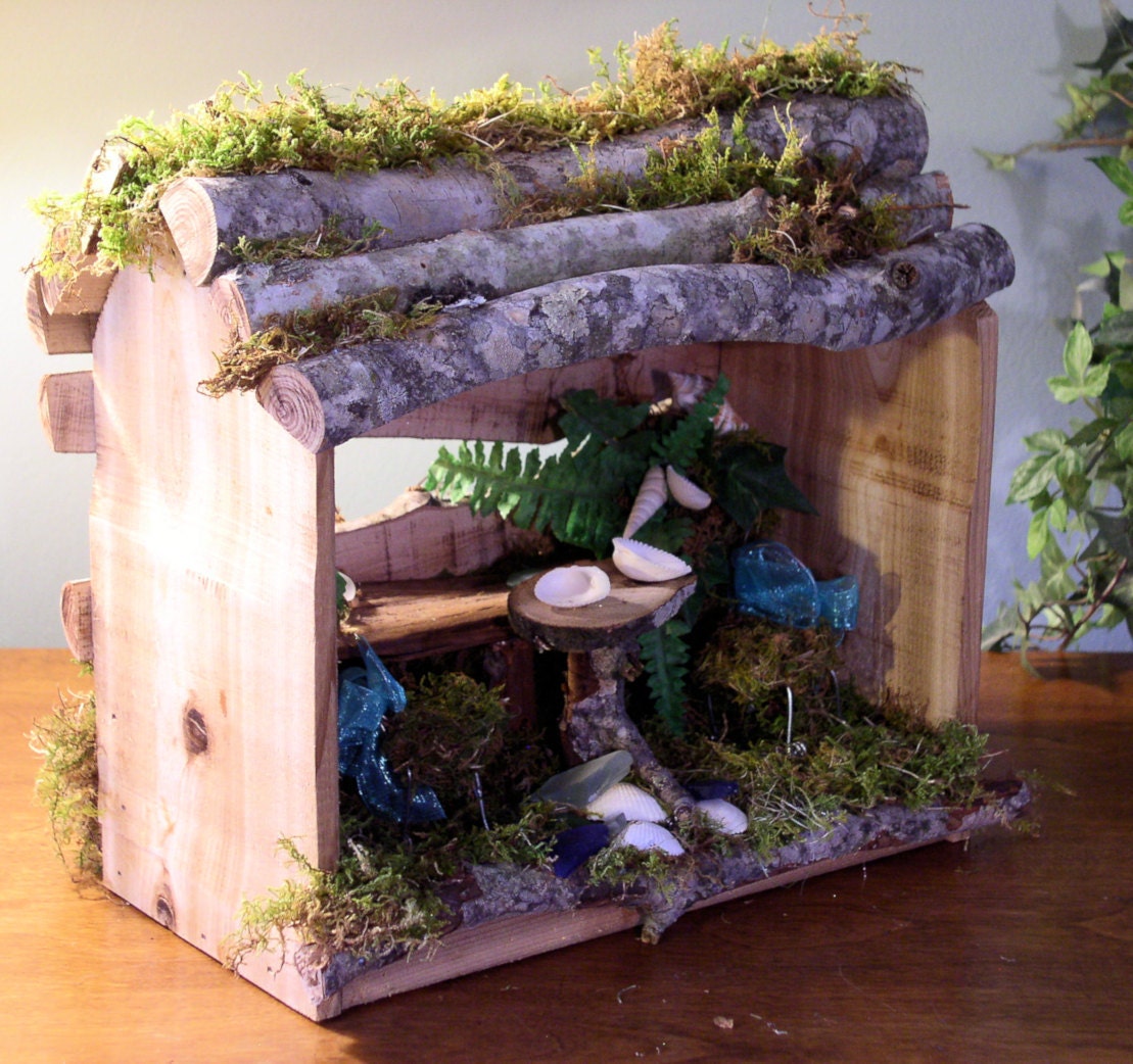 Woodland Fairy House Handmade Custom Beach Cafe Fairy Furniture