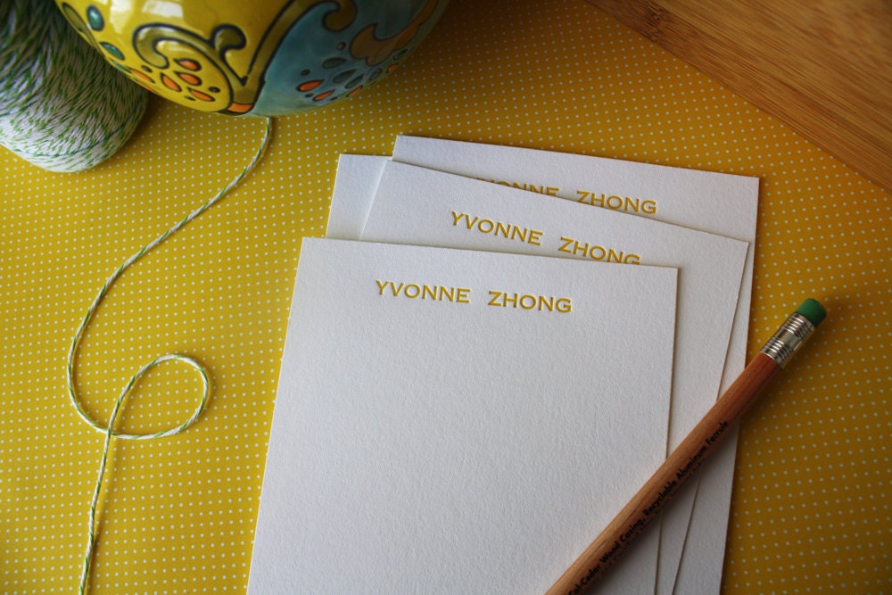 Personalized Letterpress Notecards - Personalized Stationery - Set of 50