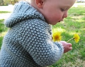 MANDA RUTH // hooded cardigan top down seed stitch sweater knitting pattern PDF