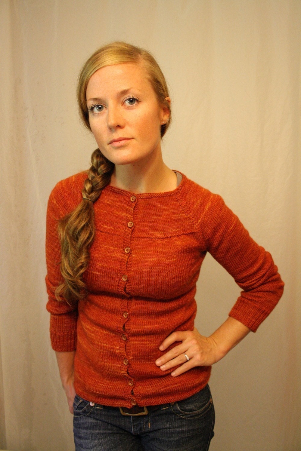 GEORGIA // cardigan top down sock yarn sweater knitting pattern PDF
