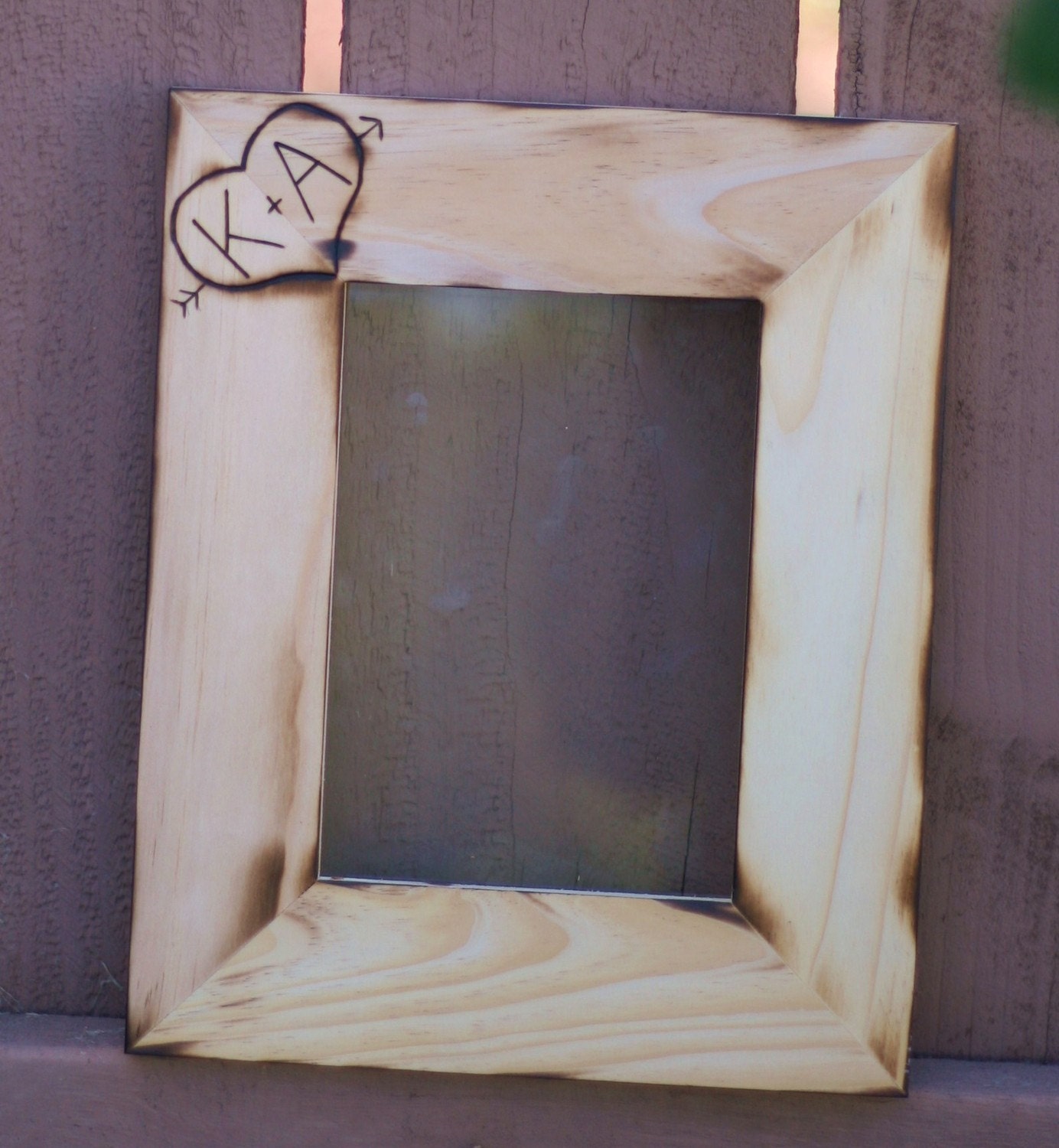 Personalized Wedding Frame Engraved Rustic Wood (item E10255)