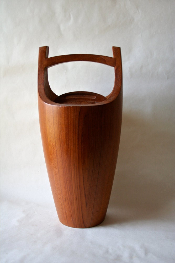 Dansk IHQ Staved Teak Wood Ice Bucket Wooden Jens Quistgaard SALE