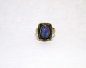 Art Deco Style Ring with Blue Stone Handmade Etsy Jewelry
