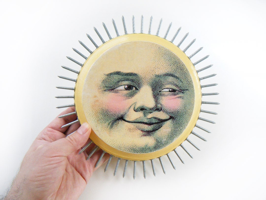 SUN KING mixed media Wall Sculpture - Beach House Spiritual Art Assemblage - Housewarming Gift idea