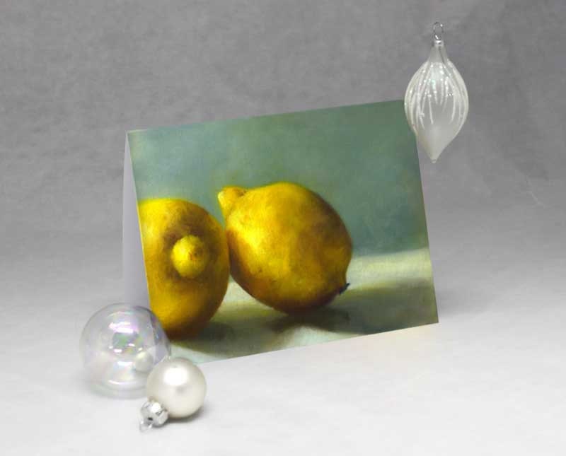 Blank Thank You Greetings Cards Set of 6 - Tart Lemons - use year round