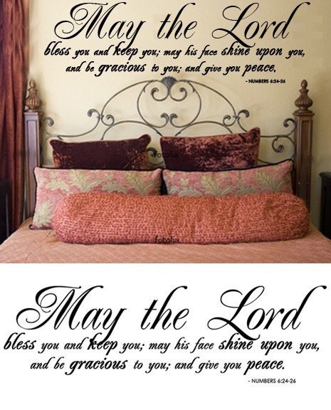 Scripture Wall Decal Vinyl Art May the Lord Bless You and Keep You  EXTRA LARGE Vinyl Art