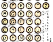 Typewriter Keys Digital Collage Sheet