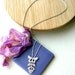 Sterling silver Necklace Folk flower and butterfly.