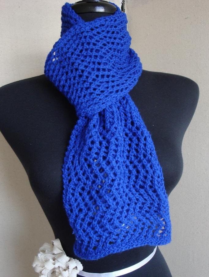 Zig Zag Scarf - Cobalt Blue