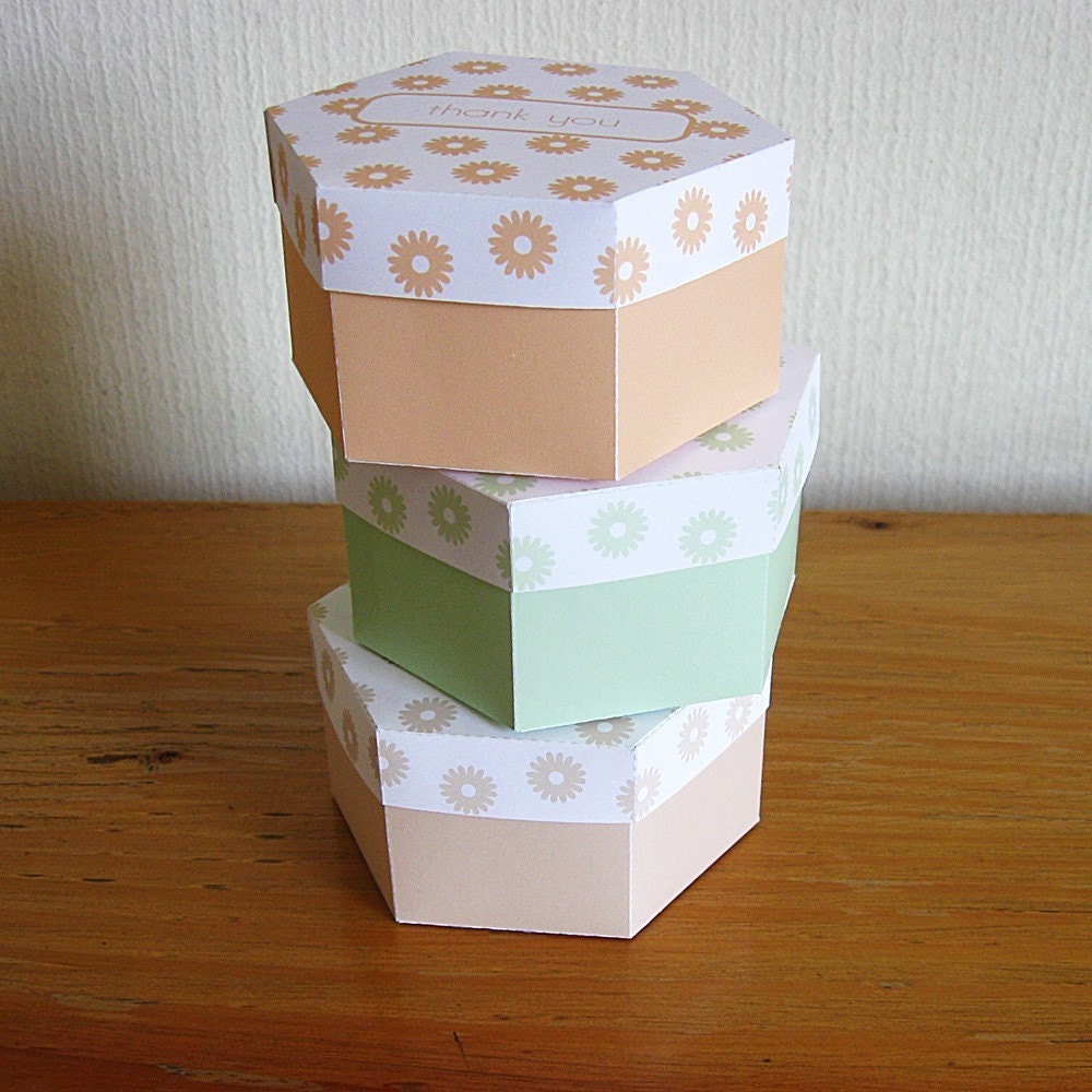 Printable Hexagonal Box - Custom Text and Color