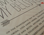 Ketubah - Double Arrows & Hearts