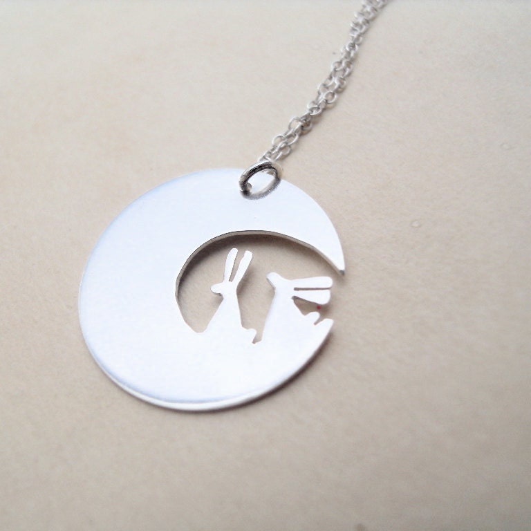 Moon Bunnies Pendant (polished) Made to Order