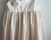 Ivory Flower girl dress...Iris... Natural Cotton Sizes 2,3,4,5
