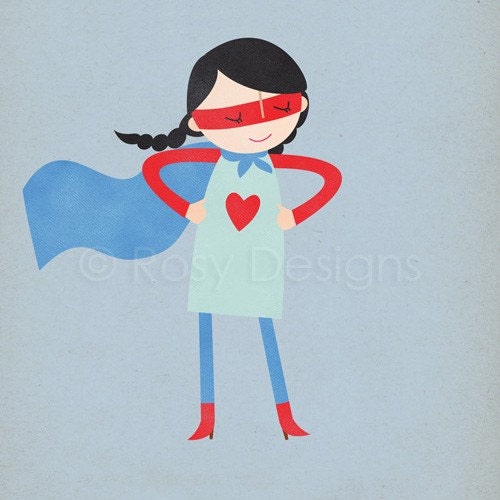 Super Hero Girl - Girl Version - 8 x 10 Archival Print