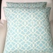 OUTDOOR Pillow Covers As Featured in Good Housekeeping Magazine Outdoor Pillow Cushions Aqua Cream Waverly BOTH SIDES - Pair of Two 16 x 16