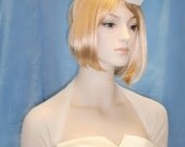 Bridal Bolero Wedding Shrug Of Stretchy Mesh in Ivory or White Made to Order