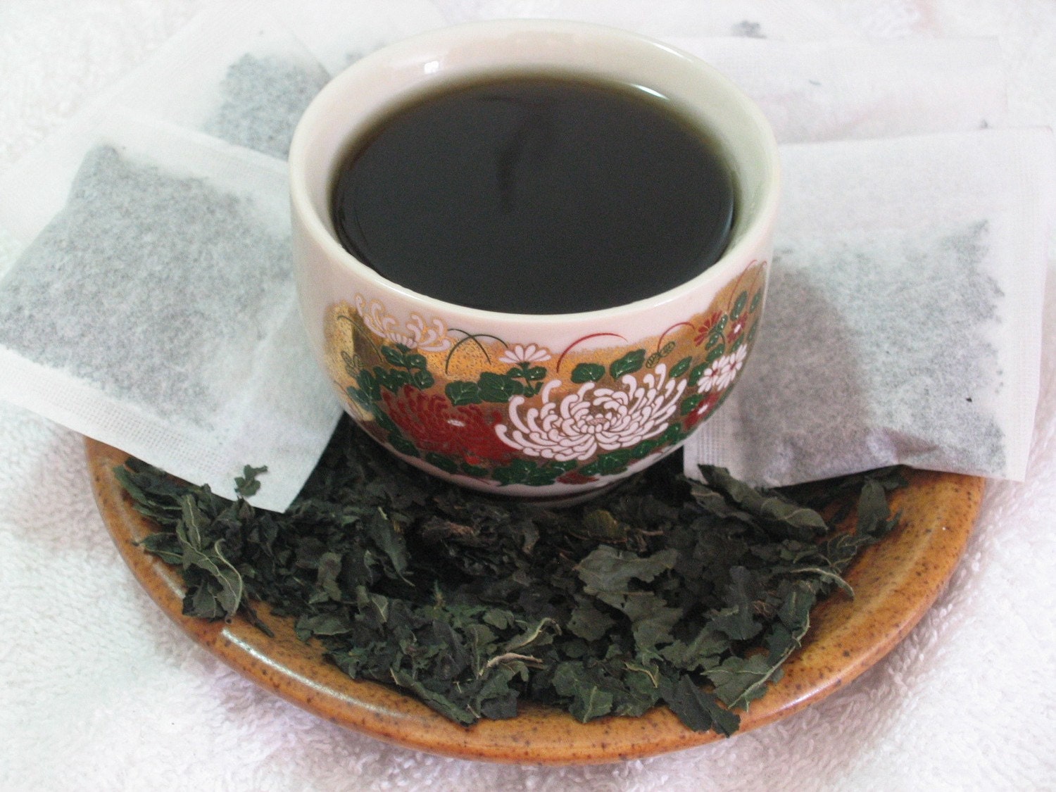 Organic Wild Crafted Nettle Herbal Tea - 6 Organic Cotton Tea Bags - Natural plant form of iron