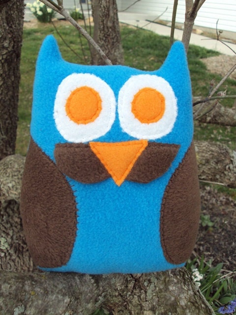 Mustache Owl Pillow - Plush Mustache Owl - Owl Plushie - Owl with Stache