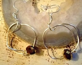 Gold Chinese Crystal w/ HandmadeTwisted Hoop Earrings,Women, Jewelry, Gifts for Her, Etsy Handmade Jewelry, OOAK